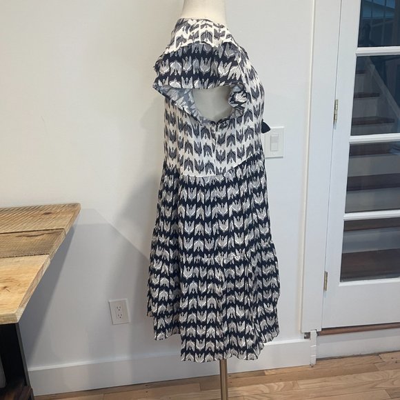 047 Anthropologie Ruffle-Sleeve  Mini Dress x Kenzie Parrott / Small - Picture 7 of 8